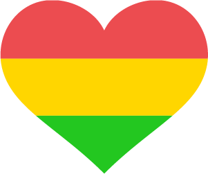Caribbean flag coloured heart
