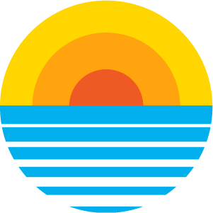 graphic of sun over water