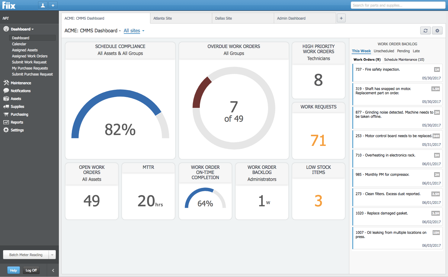 cmms features information and