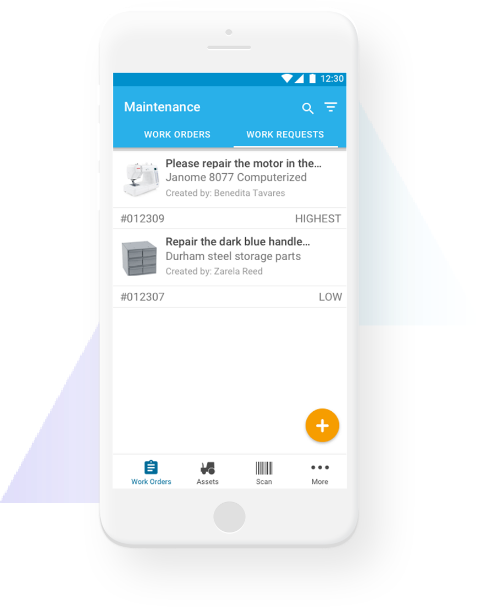 mobile device with work order