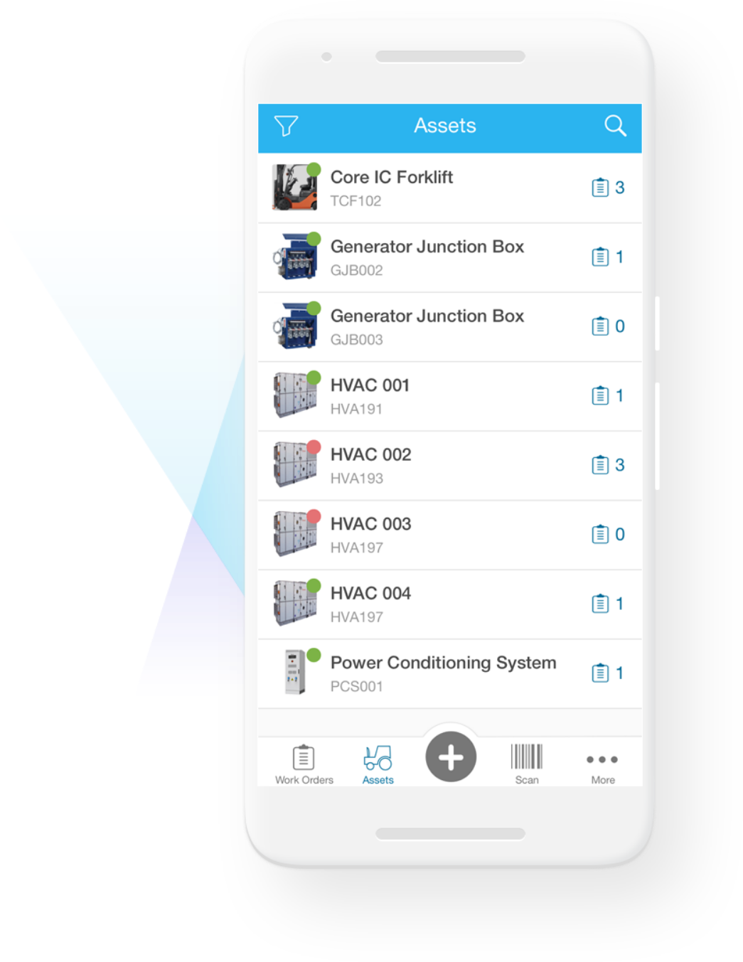 mobile phone with work order