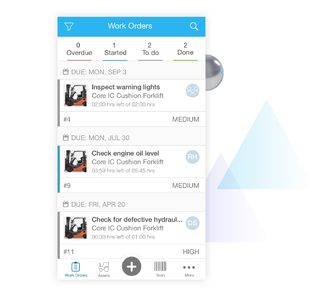 Mobile work orders on screen