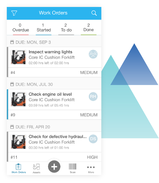Mobile work orders on screen