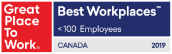 2019 Best workplace under 100 employees award