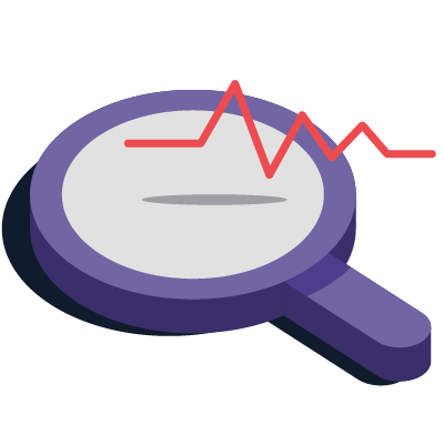 magnifying glass with pulse icon