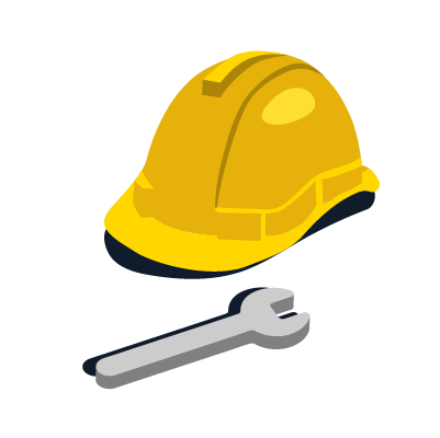 hard hat and wrench
