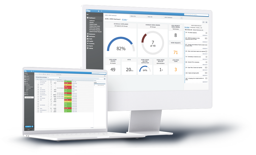 desktop monitor with Fiix CMMS on screen