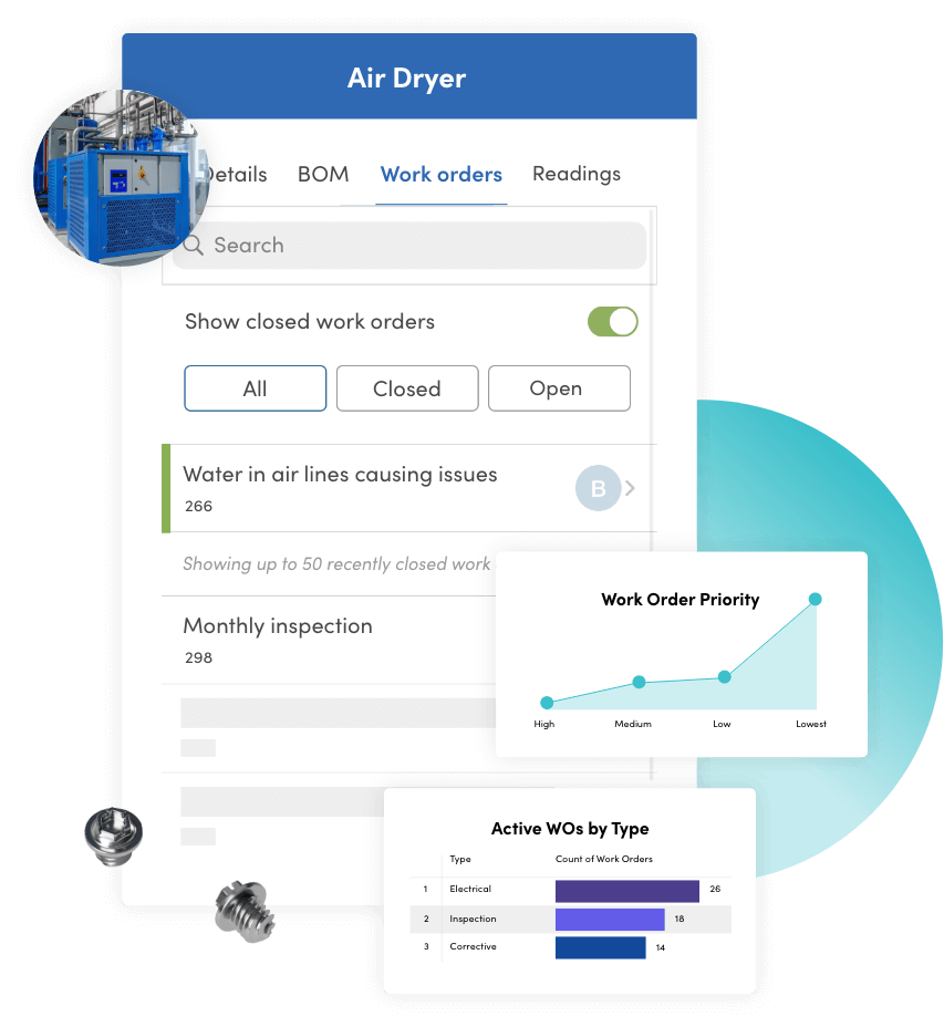 Air Dryer Work order on Fiix mobile app
