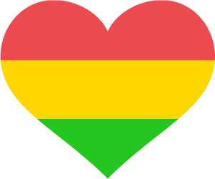Caribbean flag coloured heart